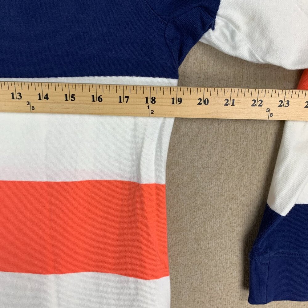 🚨SOLD 🚨Lands End Rugby Shirt size Medium Women’s Striped Polo Navy Orange Cotton - Picture 7 of 14